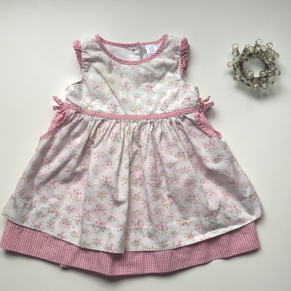 Baby Gap Sleeveless Ruffle Floral Dress - Girls 3-6M - Picture 1 of 13